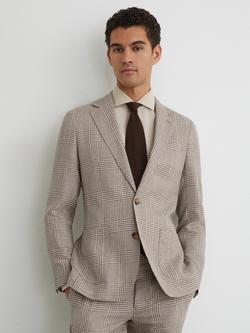 Reiss Epsom Prince of Wales Check Blazer, Brown Multi
