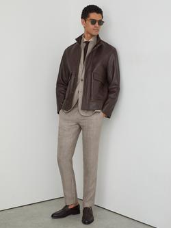 Reiss Epsom Prince of Wales Check Blazer - view 2, Brown Multi