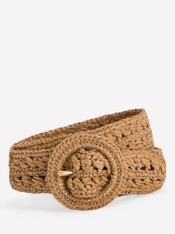 Boden Raffia Woven Belt, Natural, Natural