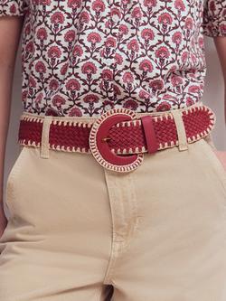 Boden Woven Stitch Belt, Winter Blush - view 2, Winter Blush