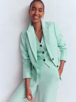 Boden Stamford Pure Linen Blazer, Spearmint, Spearmint