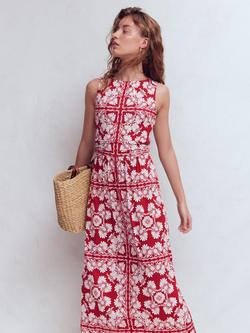 Boden Antonia Floral Jersey Maxi Dress containing LENZING™ ECOVERO™ Viscose, Rich Chestnut, Rich Chestnut