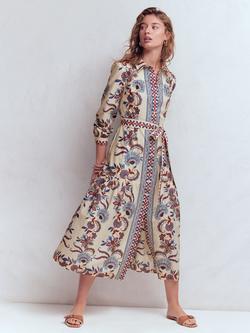 Boden Ellie Border Print Shirt Maxi Dress, Blue/Multi, Blue/Multi