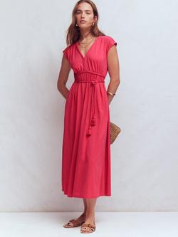 Boden Heidi Ruched Rope Trim Dress, Winter Blush, Winter Blush