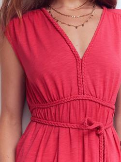 Boden Heidi Ruched Rope Trim Dress, Winter Blush - view 2, Winter Blush