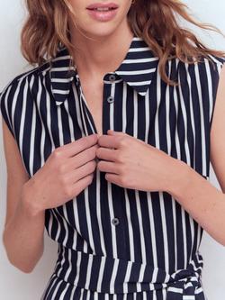 Boden Honor Stripe Shirt Dress, Navy/White - view 2, Navy/White