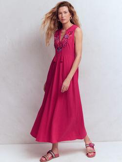 Boden Notch Neck Embroidered Jersey Dress, Granita, Granita