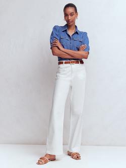 Boden Straight Leg Pocket Jeans, White, White