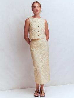 Boden Andrea Broderie Anglaise Top, Ivory, Ivory