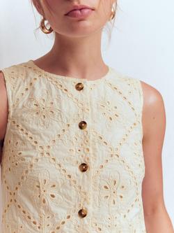 Boden Andrea Broderie Anglaise Top, Ivory - view 2, Ivory