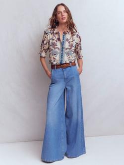 Boden Floral Ruffle Top, Multi, Multi