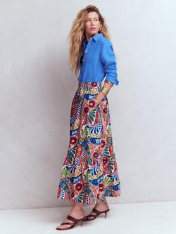 Boden Abigail Paisley Poplin Maxi Skirt, Multi, Multi