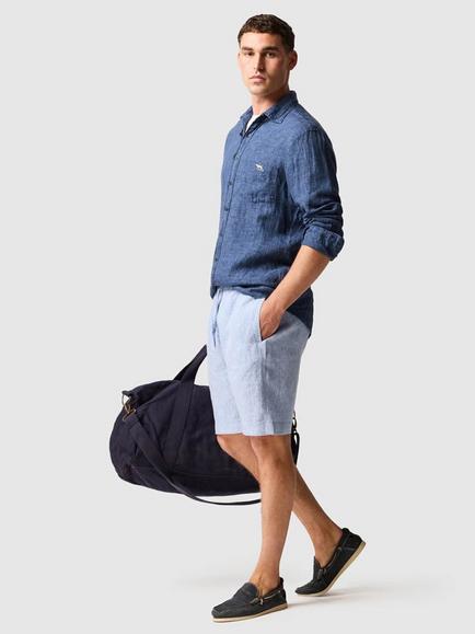 Rodd & Gunn Linen 9" Resort Shorts - view 2, Denim Blue