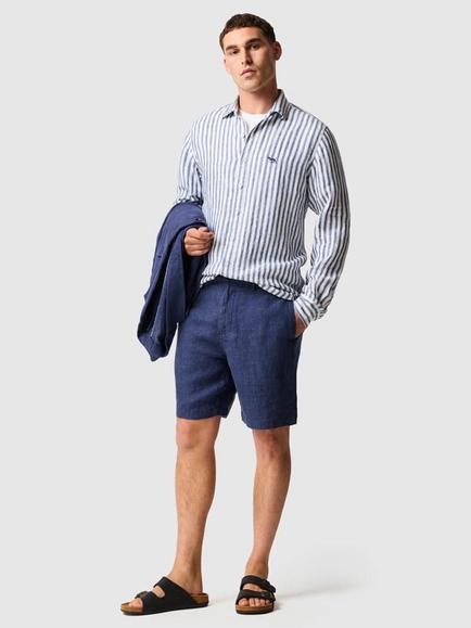Rodd & Gunn Longbeach Linen Shorts - view 2, Marine