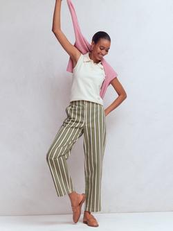 Boden Barrel Leg Chinos, Green/Multi, Green/Multi