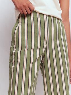 Boden Barrel Leg Chinos, Green/Multi - view 2, Green/Multi