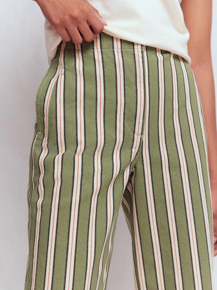 Boden Barrel Leg Chinos, Green/Multi - view 2, Green/Multi