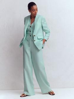 Boden Belgravia Pure Linen Trousers, Spearmint