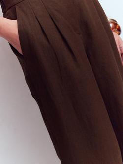 Boden Kensington Pure Linen Wide Leg Trousers - view 2, Espresso
