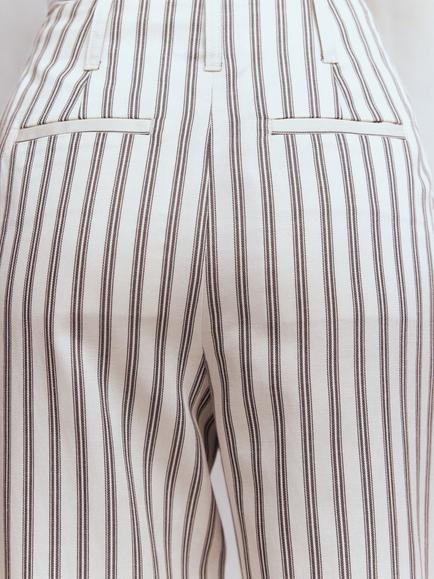 Boden Mayfair Tailored Trousers, Ivory/Navy - view 2, Ivory/Navy