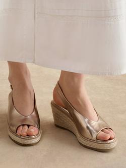 Hobbs Kalia Leather Slingback Sandals, Pewter - view 2, Pewter