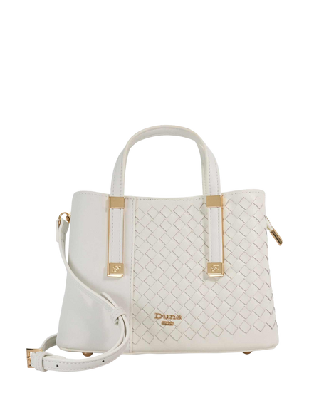 Dune London Dinkydorry Textured Tote Bag, White, White