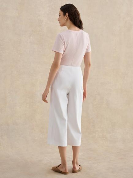 Hobbs Kimmi High Rise Cropped Trousers, White - view 2, White