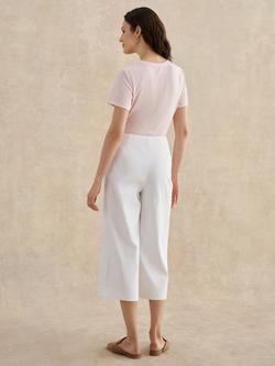 Hobbs Petite Kimmi High Rise Cropped Trousers, White - view 2, White