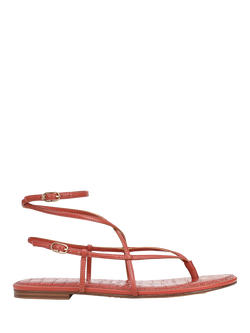 Sam Edelman Clarra Leather Strappy Footbed Sandals, Coral, Coral