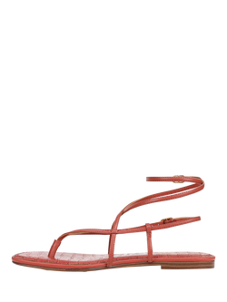 Sam Edelman Clarra Leather Strappy Footbed Sandals, Coral - view 2, Coral