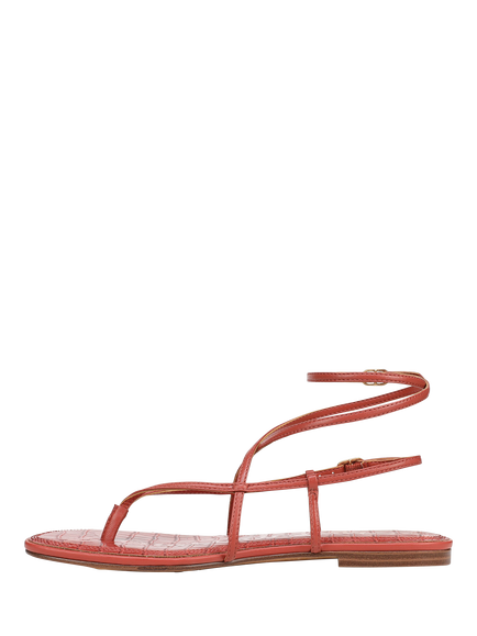 Sam Edelman Clarra Leather Strappy Footbed Sandals, Coral - view 2, Coral