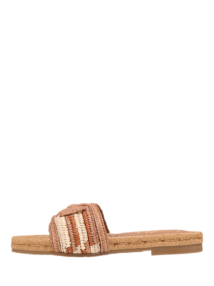 Sam Edelman Miya Raffia Slider Sandals, Brown Multi - view 2, Brown Multi