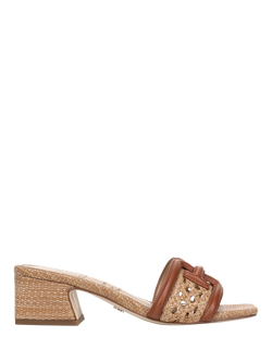Sam Edelman Waylon Woven Leather Heeled Sandals, Cognac/Tan, Cognac/Tan