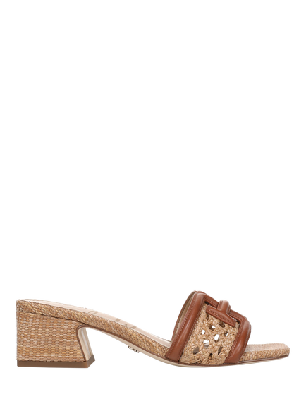 Sam Edelman Waylon Woven Leather Heeled Sandals, Cognac/Tan, Cognac/Tan
