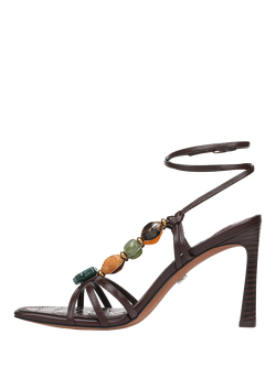 Sam Edelman Imani 2 Leather Flared Heel Strappy Sandals, Spiced Pecan - view 2, Spiced Pecan