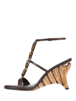 Sam Edelman Massey Leather Ankle Strap Dress Sandals, Kerala Brown - view 2, Kerala Brown
