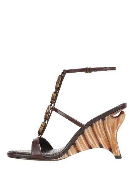 Sam Edelman Massey Leather Ankle Strap Dress Sandals, Kerala Brown - view 2, Kerala Brown