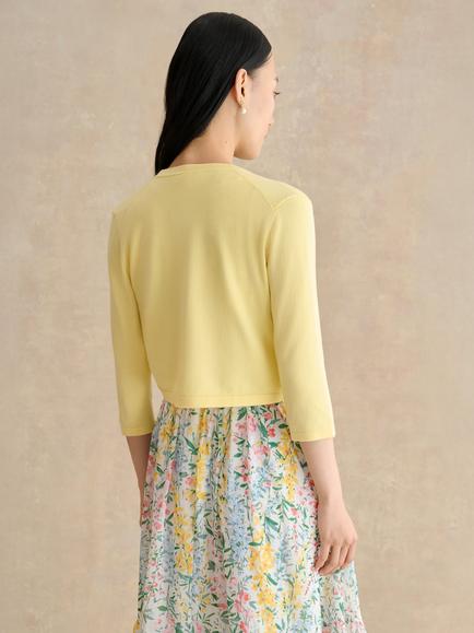 Hobbs Carrie Open Neck Bolero, Pale Yellow - view 2, Pale Yellow