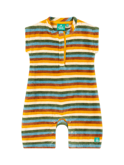 Little Green Radicals Baby Striped Towelling Romper, Multi, Multi