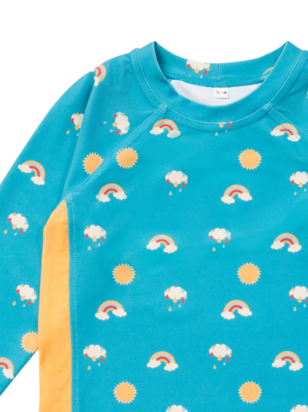 Little Green Radicals Baby Long Sleeve UPF Rash Top, Blue - view 2, Blue