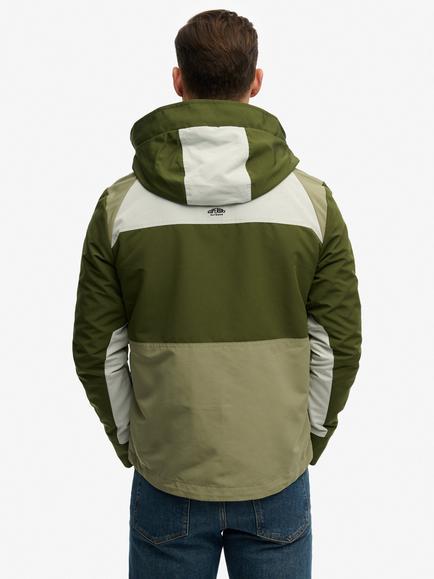 Superdry Hooded Colour Block Windbreaker Jacket, Rifle Green - view 2, Rifle Green