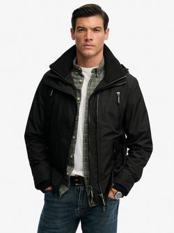 Superdry Hooded Mountain Windbreaker Jacket, Black, Black