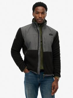 Superdry Polar Fleece Hybrid Trekker, Black/Black, Black/Black