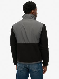 Superdry Polar Fleece Hybrid Trekker, Black/Black - view 2, Black/Black