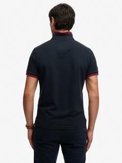 Superdry Vintage Athletic Patch Cotton Polo Shirt, Eclipse Navy - view 2, Eclipse Navy