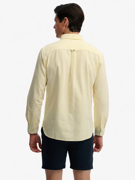 Superdry Preppy Oxford Stripe Cotton Shirt, Lemon - view 2, Lemon