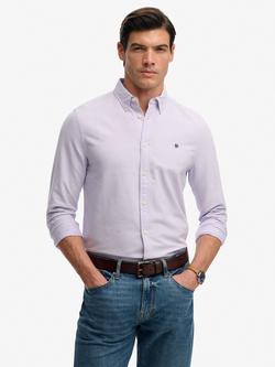 Superdry Preppy Oxford Cotton Shirt, Lavender Purple, Lavender Purple