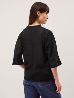 Monsoon Beth Short Sleeve Cardigan, Black - view 2, Black