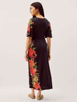 Monsoon Moana Floral Jersey Midi Dress, Navy - view 2, Navy