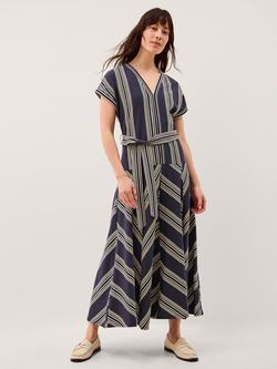 Monsoon Shilta Stripe Jersey Maxi Dress, Navy, Navy